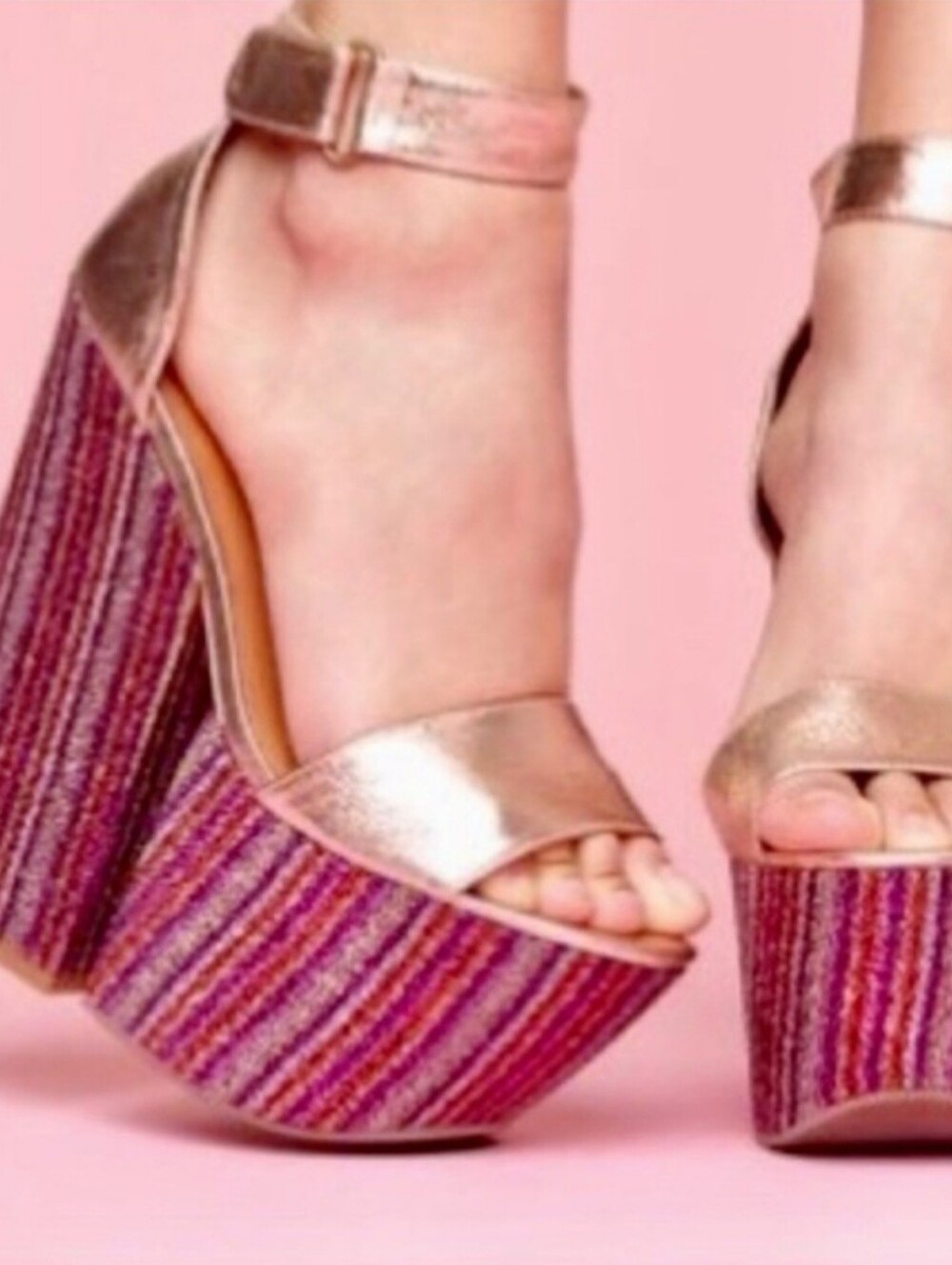 Jeffrey Campbell "Forget" Gold Platform